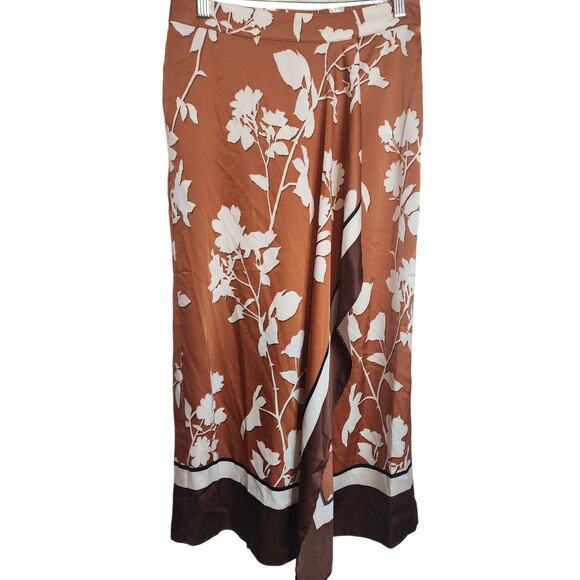 Rachel Zoe Camel Floral Wrap Skirt, NWT, Small - Picture 1 of 7